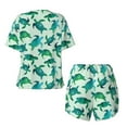 thumbnail image 5 of Naloa Green Sea Turtle Women's Short-Sleeved Pajama Set, Loungewear, Summer pajamas, Breathable Cozy - X-Large, 5 of 9