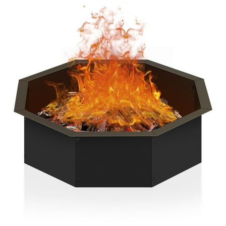 Heavy-Duty Fire Pit Insert Ring,  Steel Campfire Ring for Outdoor Wood Burning - Garden, Patio, Yard & Camping Use