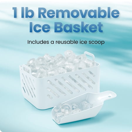 ICEMAN BY CHEFMAN 1 LB DUAL-SIZE COMPACT ICE MACHINE, ICE BASKET AND SCOOP