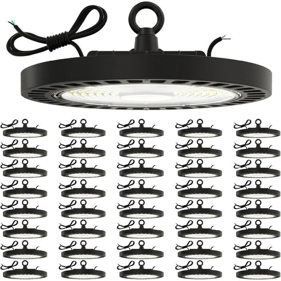 Sunco 40 Pack UFO LED High Bay Light, Lighting for Warehouse, 6000K Daylight Deluxe, 150W, 21000 LM, 100-277V, Dimmable 0-10V, IP65 Waterproof, Super Bright, UL
