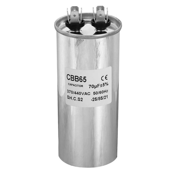 Uxcell CBB65 70uF Run Capacitor,70mfd 1Pcs AC 370/440V Aluminum Case with 2 Terminal