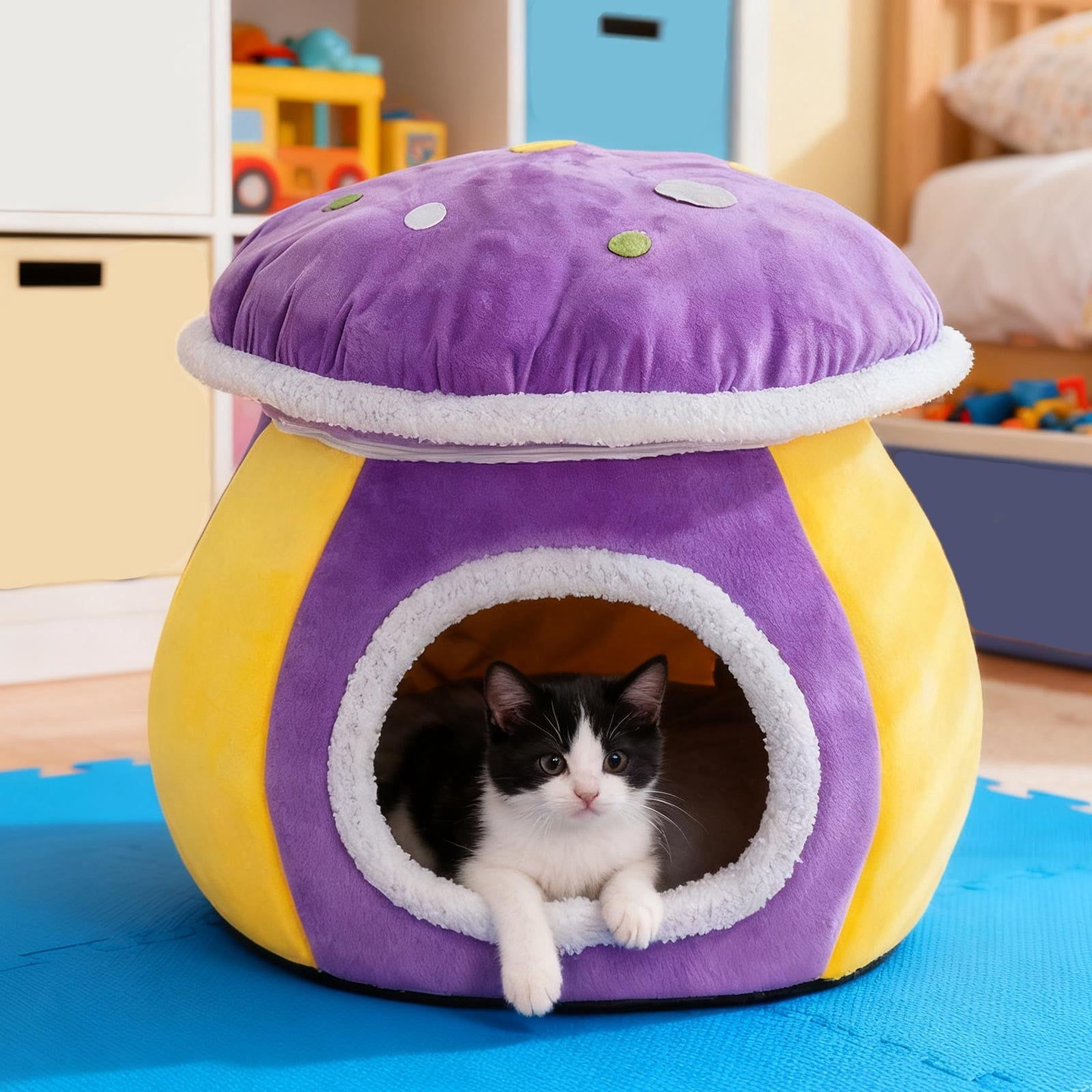 Pet Bed for Indoor cozy retreat with detachable cushion versatile design for cats dogs home use