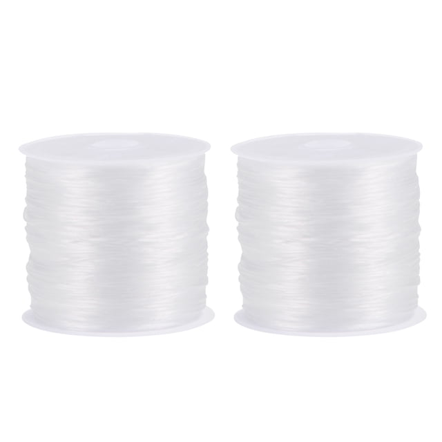 Unique Bargains Elastic Cord DIY Making Stretchy String Craft Wire, White, 2 Rolls