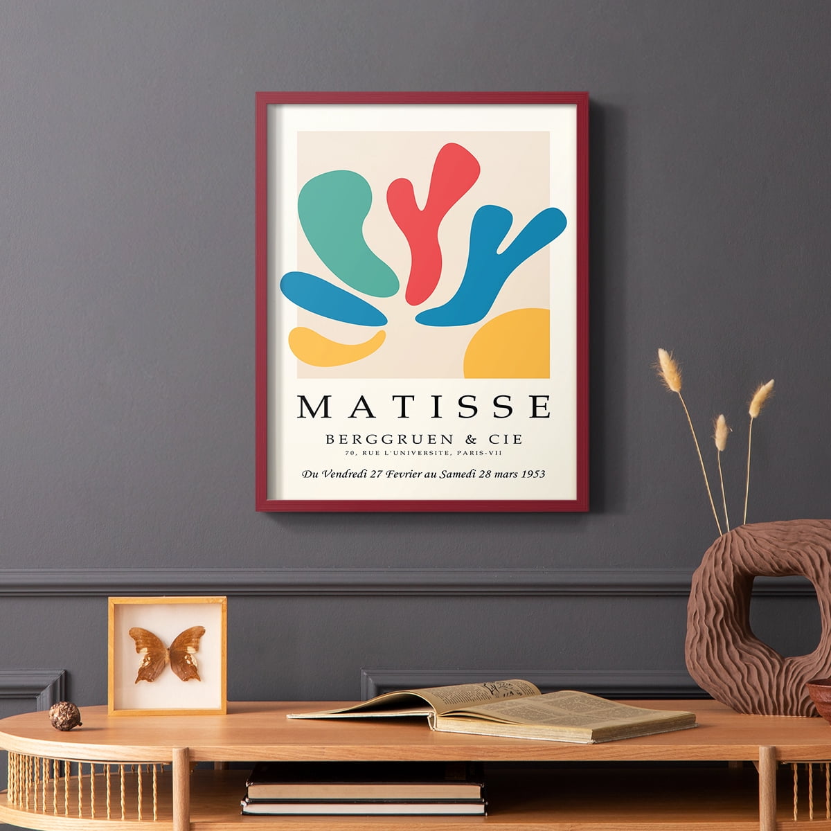 Matisse CCCXXXIII in Red Solid Wood 11 x 14 Framed Print
