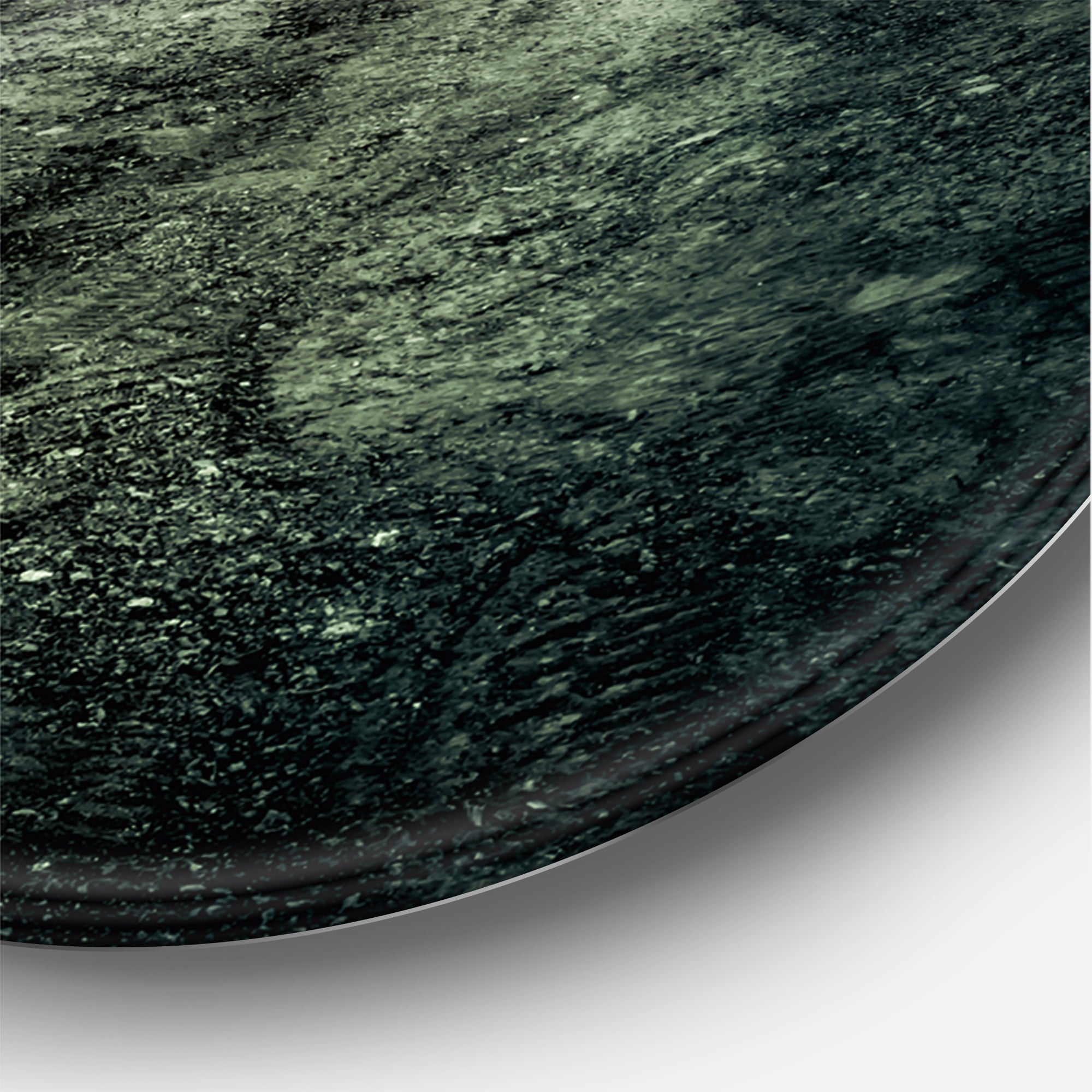 Designart 'Countryside Muddy Road Under Full Moon' Modern Circle Metal Wall Art 11x11 - Disc of 11