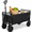 Black, variant on 3-in-1 Collapsible Wagon with Wheels, 220 lbs Lightweight Folding Utility Cart with Cup Holders, Pet Wagon, Trunk Organizer for Groceries, Camping, Shopping, Purple