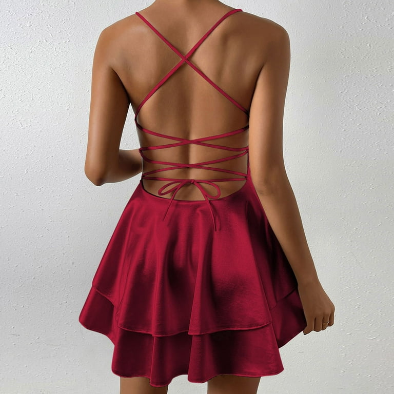 satin cinched waist a-line mini dress Windsor Classics Lover Off-The-Shoulder Satin A-Line Mini Dress