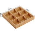 thumbnail image 4 of 9‑Grid Wooden Serving Platter, Multi Compartment Bamboo Appetizer Plate for Hot Pot Sushi, Reusable Cracker Cheese Tray for Home Restaurant(wwx), 4 of 5