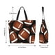 thumbnail image 5 of Fotbe Brown Football On Black Bolsa Tote Estética de Lona con Estampado para Mujer - Bolsa Reutilizable de Hombro Casual para Vacaciones, Compras, Trabajo y Gimnasio, 5 of 8