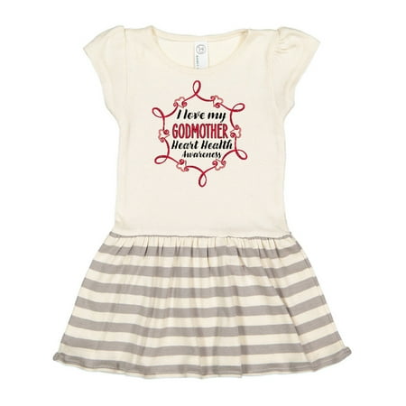 

Inktastic I Love My Godmother Heart Health Awareness Gift Toddler Girl Dress