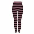 thumbnail image 2 of Women's Striped Leggings Halloween Costume High Waist Stretchy Casual Running Yoga Pants XXL, 2 of 9