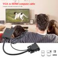 thumbnail image 4 of Kuymtek Adaptador VGA macho a HDMI hembra con cable de entrada de audio de 3,5 mm para computadora portátil PS4 HDTV, 4 of 8