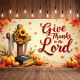thumbnail image 4 of Autumn Theme Give Thanks to the Lord Banner Decorative Design Christian Celebration for Thanksgiving Harvest Festival Church Event, 4 of 9