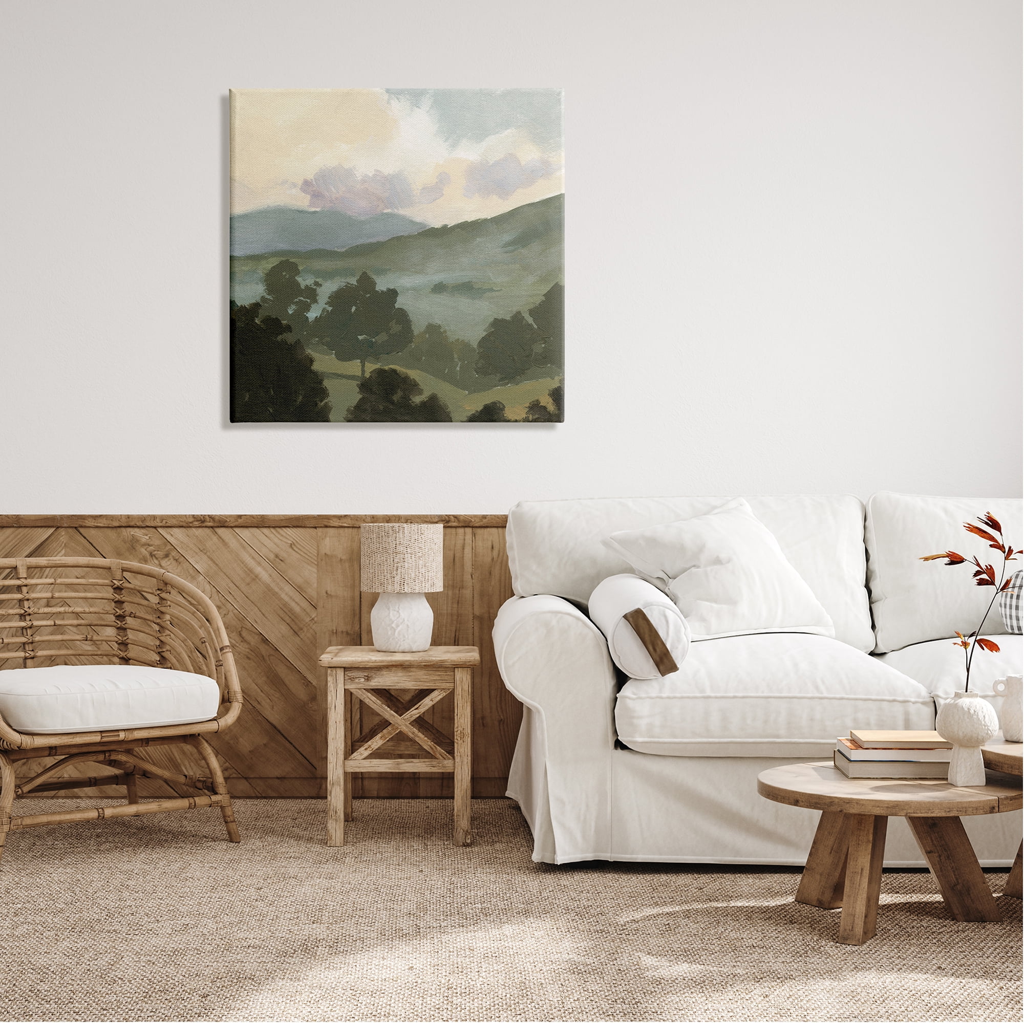 Stupell Industries Country Landscape Sky Nature Painting Gallery Wrapped Canvas Print Wall Art, 30 x 30
