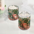 thumbnail image 2 of Yayeee 2 Pack Qtip Holder Bathroom Cotton Swab Canister with Lid Clear Dispenser Set, Pink and White Cat, 2 of 6