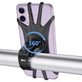 thumbnail image 1 of Soporte para teléfono para bicicleta, paquete de 2 soportes universales para teléfono para motocicleta, soporte para teléfono para bicicleta ajustable de 360°, para iPhone 7/8/X/11/12/Pro/Plus, Galaxy, Google Pixel, Nubia, LG JM, 1 of 5