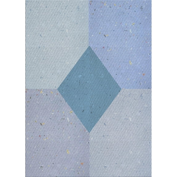 Ahgly Company Machine Washable Indoor Rectangle Transitional Steel Blue Area Rugs, 5' x 7'