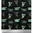 thumbnail image 1 of Soimoi Cotton Jersey Fabric Guitar & Crocodile Kids Print Fabric by The Yard 58 Inch Wide, 1 of 1