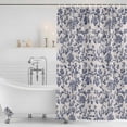 thumbnail image 3 of Xipuska Blue Floral Leaf Shower Curtain - Water Repellent Fabric Shower Curtains Washable, Retro Farmhouse Plant Tree Branch Decorative Polyester Cloth Bathroom Curtains Modern Bath Decor 36"x72", 3 of 6