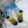 thumbnail image 5 of Picia Blooming Sunflower Field Print Athletic Socks for Men & Women – Cushioned Moisture-Wicking Crew Socks for Sports, Running, and Training, Soft & Breathable Size 5-11, 5 of 6