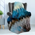 thumbnail image 4 of Geometric Soft Flannel Fleece Throw Blanket, Modern Hexagonal Fractal Puzzle Defocus Blurry Winter Landscape, Cozy Plush for Indoor and Outdoor Use, 50" x 60", Multicolor, by Ambesonne, 4 of 5