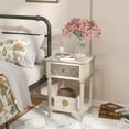 thumbnail image 3 of VENTOPYR Vintage Nightstand with Storage Drawer,2-Tier Light Grey MDF Bedside Table for Small Spaces, 3 of 7