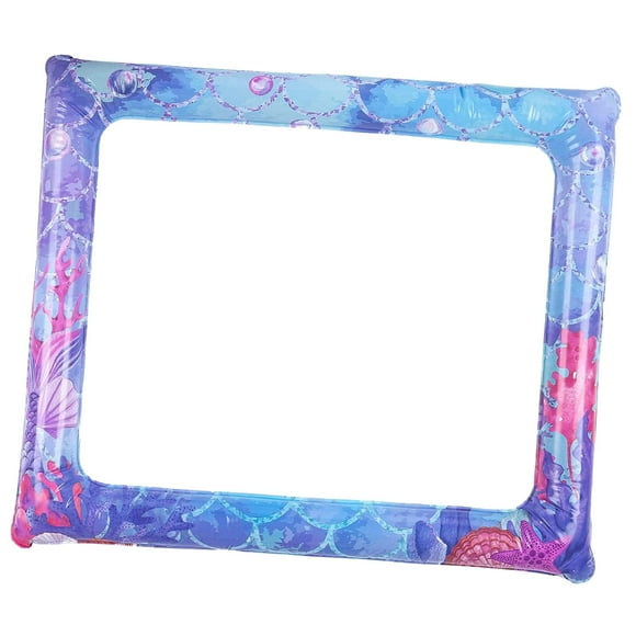 Inflatable Photo Frame Selfie Photo Frame Mermaid Themed Beach Hawaiian Party Decoration Lightweight Large Photo Prop Picture Frame Balloon
