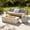 Beige,Light Gray, variant on Harper & Bright Designs 42" Patio 2 Pieces MGO Propane Fire Pit, Outdoor Rectangular Gas Fire Pit with Tank Cover Table, 40000 BTU, Concrete Firepit, Lava Rocks and Rain Cover, Light Gray