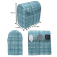 thumbnail image 4 of Abstract Stand Mixer Cover, Marine Style Hand Drawn Brush Streaks Monochrome Checkered Inspired, Kitchen Appliance Organizer Bag Cover with Pockets, 5 Quarts, Sea Blue Aqua Pale Teal, by Ambesonne, 4 of 4
