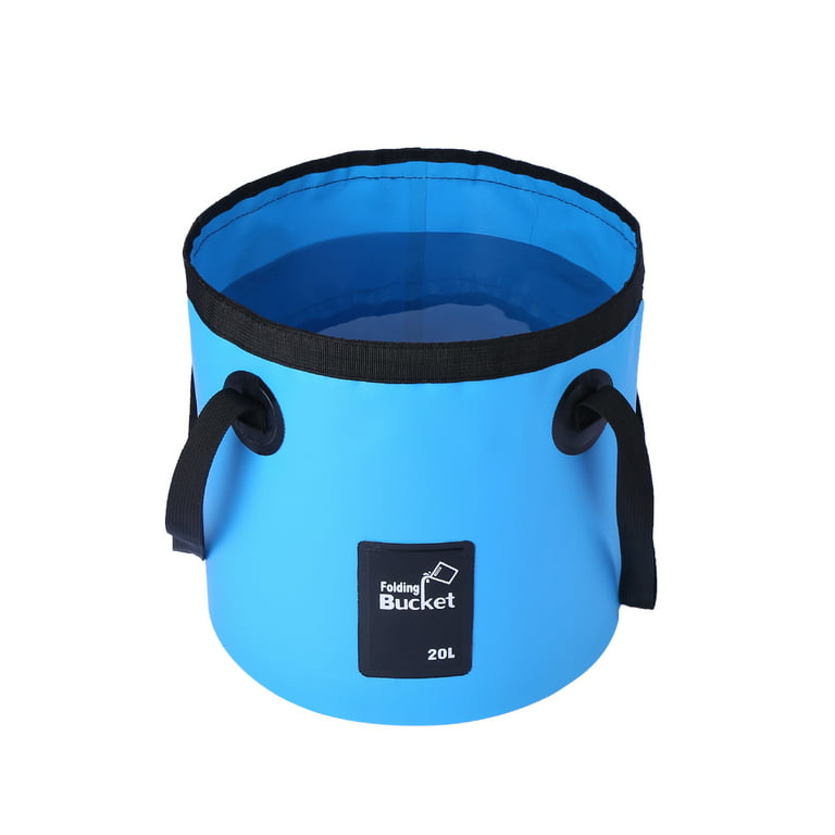 WeluvFit Collapsible Bucket with Handle, Lightweight Folding Water  Container 5 Gallon (20L Blue) 