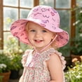 thumbnail image 2 of HCNTES Baby Toddler Infant Girls Bucket Sun Hats Protection Beach UPF 50+ Toddler Wide Brim Bucket Summer Hats (3-Pink,4-6 Years), 2 of 6