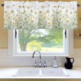 thumbnail image 6 of Spring Floral Window Valance for Kitchen, Watercolor Bee White Yellow Wildflower Rustic Farmhouse Rod Pocket Short Curtain for Small Windows, Light Filtering Decorative Valance, 54 x 18 Inch, 1 Panel, 6 of 9
