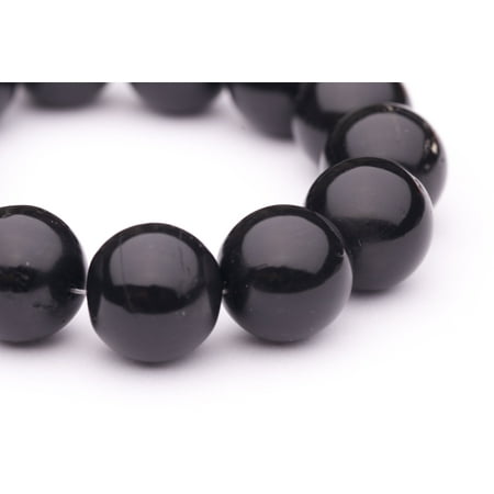 - Round - Shaped Black Agate Beads Semi Precious Gemstones Size: 18x18mm Crystal Energy Stone Healing Power for Jewelry Making