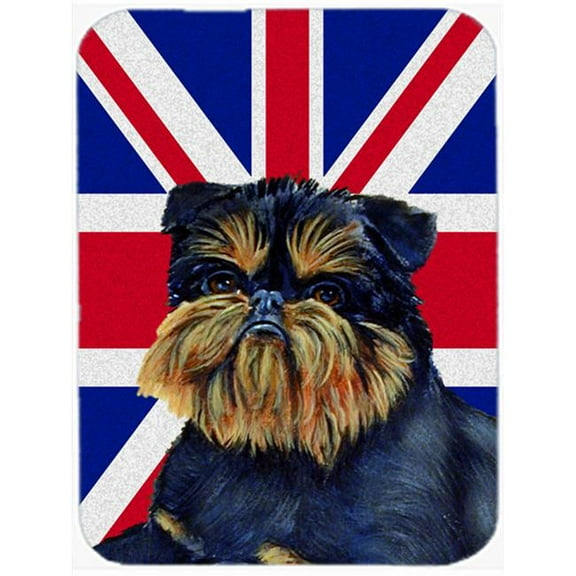 7.75 x 9.25 In. Brussels Griffon With English Union Jack British Flag Mouse Pad, Hot Pad Or Trivet