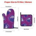 thumbnail image 4 of LNWH Oven Mitts, Oven Mitts and Pot Holders Set, Outdoor BBQ Mitts Heat Resistant Cooking, Purple Love Pattern Pattern, 4 of 8