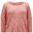thumbnail image 5 of Fesfesfes Women Sweaters Knitwear Pure Color Mohair Pullover Hollow Sweater Clearance, 5 of 8
