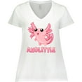thumbnail image 3 of Inktastic Axolittle- cute baby axolotl Women's Plus Size V-Neck T-Shirt, 3 of 5