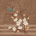 thumbnail image 3 of Authentic Hotel and Spa  Turkish Cotton Blue Bird Embroidered Latte Brown 4-piece Towel Set, 3 of 4