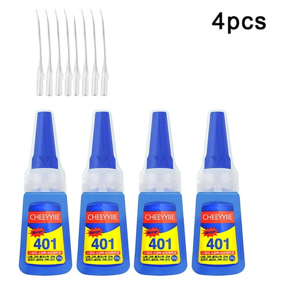 4-pack Waterproof Nail Glue Quick-Dry | Large Capacity | Strong Adhesive Gel | For Press-On Nails, False Nails & Nail Art | Salon Professional Quality | Long-Lasting | 401 Super Firm Formula | Extra