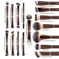 thumbnail image 4 of Set de brochas de maquillaje MAANGE, 16 unidades, con bolsa y caja de regalo, color café y marrón, 4 of 8