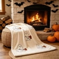 thumbnail image 4 of Fievgin Halloween Throw Blanket, Cute Ghost Dog Soft Cozy Flannel Blanket for Party Sofa Bed Living Room, 28x39in, 4 of 8
