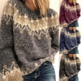 thumbnail image 2 of Suéter de jacquard de punto grueso y suelto informal de otoño e invierno para mujer de Europa y América, 2 of 6