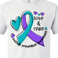 thumbnail image 4 of Inktastic Love and Care Suicide Prevention Awareness Ribbon and Hearts T-Shirt, 4 of 5