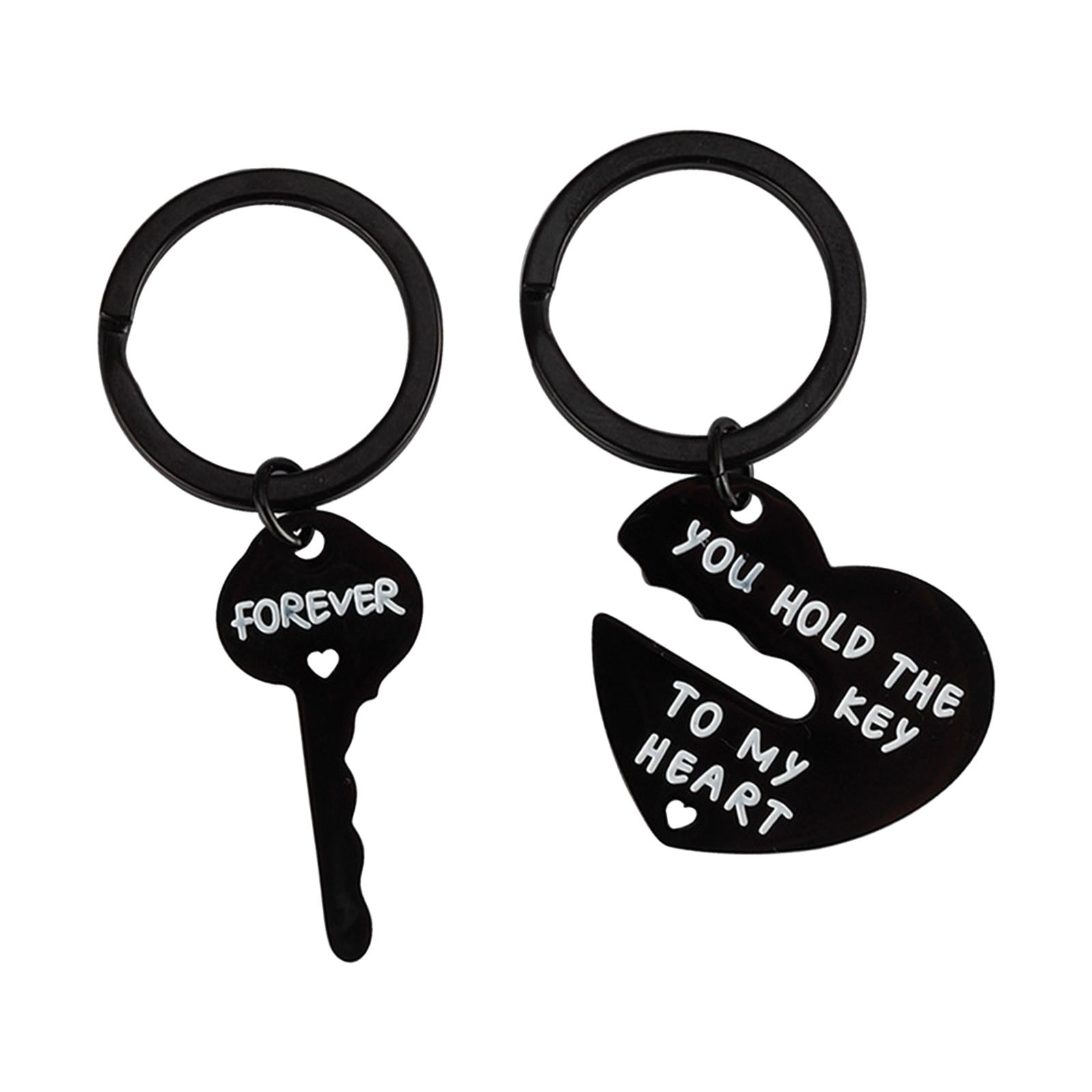 Bunblic 2Pcs Valentine's Day Heart Keychain Couple Keychain