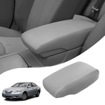 KBH Center Console Armrest Cover Replacement for Toyota Camry Accessories 2007-2011, Anti-Scratch Leather Arm Rest Lid Cover Skin Upholstery (Gray)