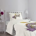 thumbnail image 3 of Ambesonne Dragon Quilted Bedspread Set 2 Pcs, East Beast, Twin Size, Grey Violet Yellow, 3 of 5