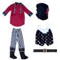 thumbnail image 2 of Kids Pirate Costumes Coat Top Hat Waist Belt Pants with Boot CoversSet Girl Dress Up Clothes for Play Kids Girls Halloween Costumes, 2 of 9