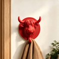 thumbnail image 2 of ZhangC Highland Cow Head Wall Hook, 3 Inch Decorative Plastic Coat Hook, Wall Mounted Organizer for Hats, Bags, Towels and Keys, Farmhouse Entryway Home Decor, 2 of 7