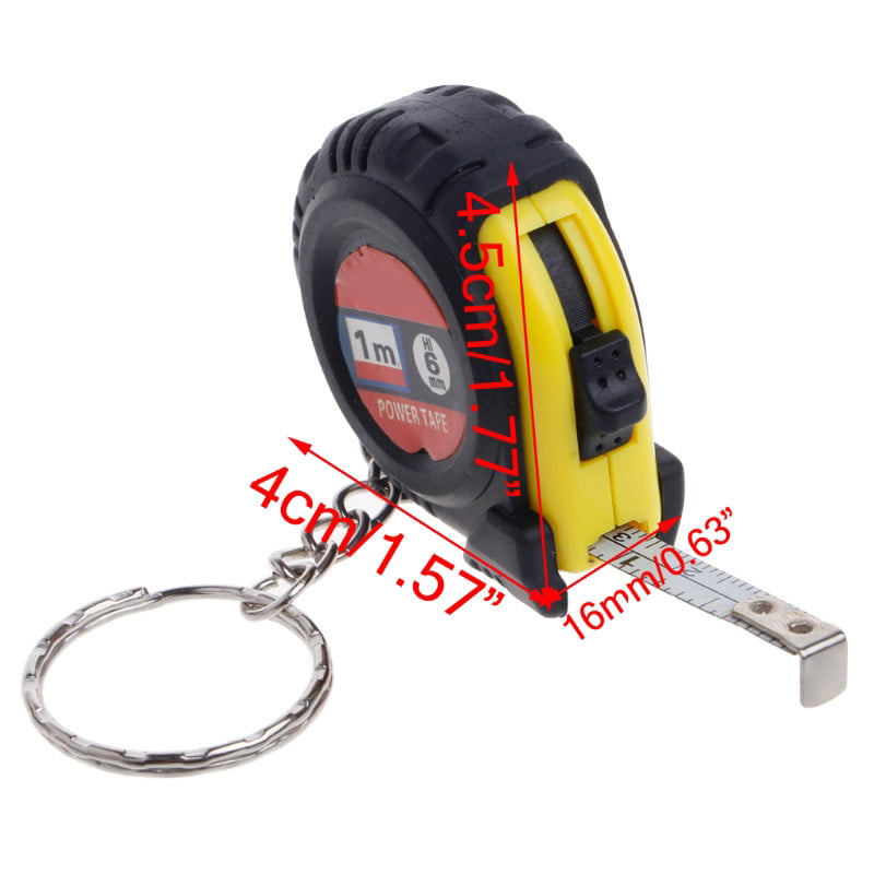 2x Small Portable Keychain Key Ring Easy Retractable Tape Measure Ruler 1m ov lq 