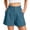 A425-Blue, variant on Casual Shorts for Women High Waisted Ruffle Summer Elastic Waist Double Button Cuffed Hem with Side Pockets Daily Shorts
